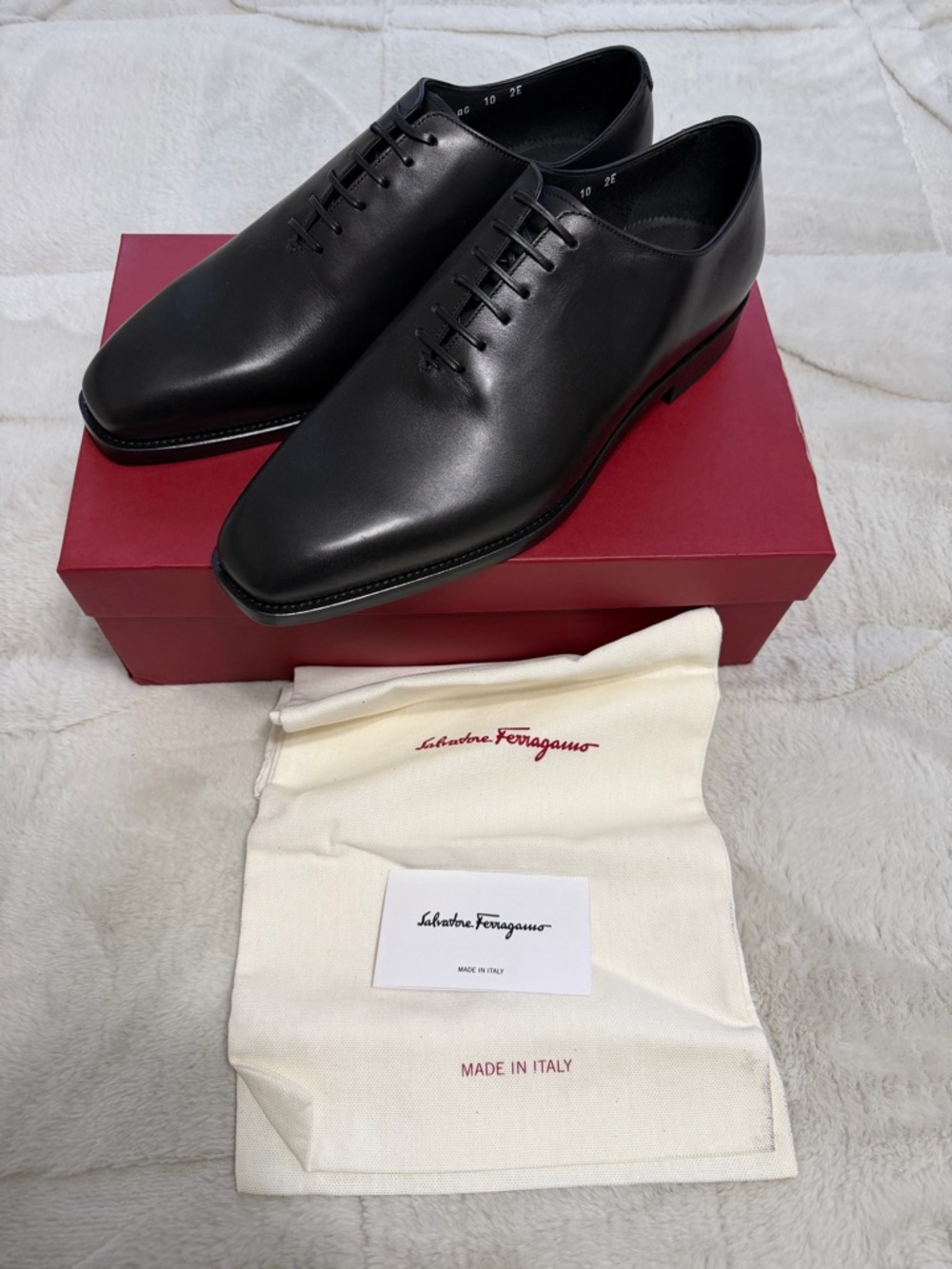 NEW! $1,195 Ferragamo Geoffrey Wholecut Black Leather Oxford Dress Shoes 10 11